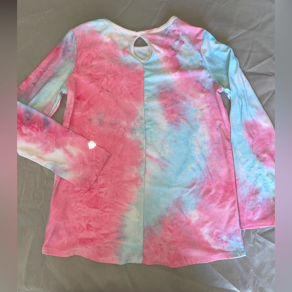 Pink and Blue girls tie dye long sleeve shirt (size 10-12 girls) - Picture 2 of 5